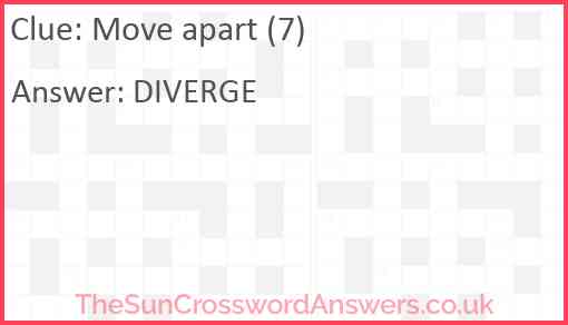 Move apart (7) Answer