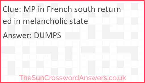 MP in French south returned in melancholic state Answer