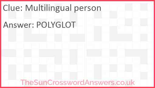 Multilingual person Answer