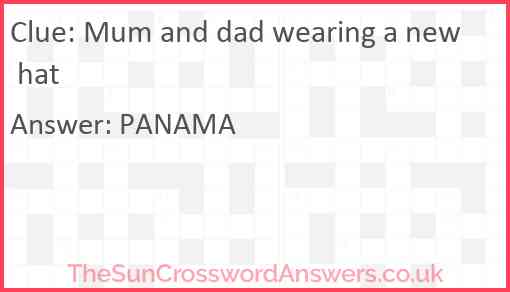 Mum and dad wearing a new hat Answer