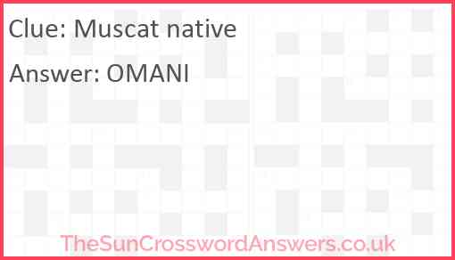 Muscat native Answer