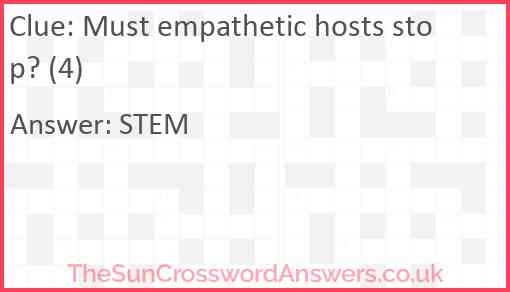 Must empathetic hosts stop? (4) Answer