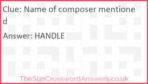 Name of composer mentioned Answer