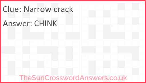 Narrow crack Answer