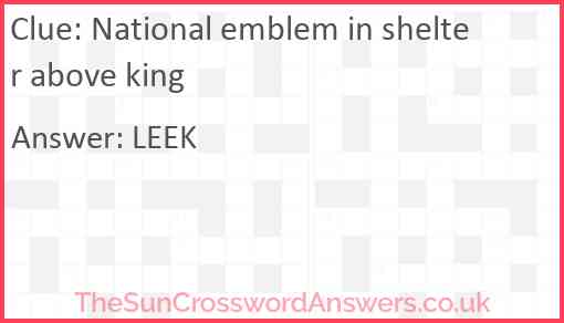 National emblem in shelter above king Answer