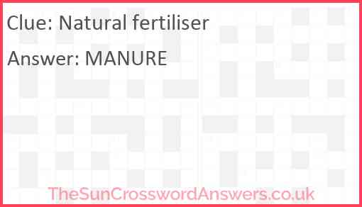 Natural fertiliser Answer