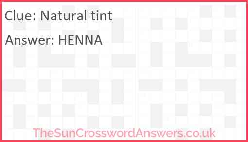 Natural tint Answer