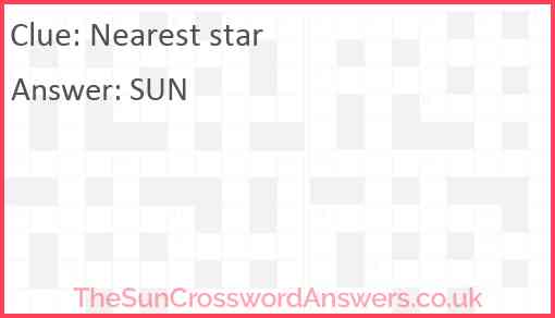 Nearest star Answer