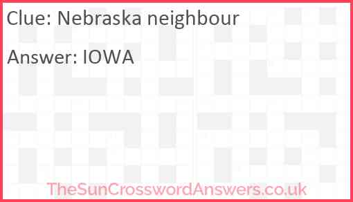 Nebraska neighbour Answer