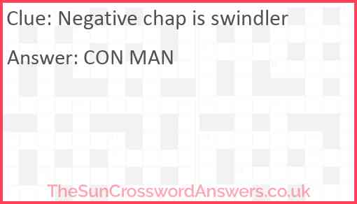 Negative chap is swindler Answer