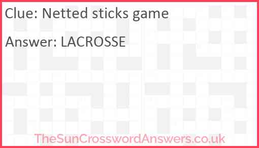 Netted sticks game Answer