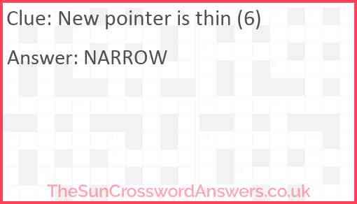 New pointer is thin (6) Answer
