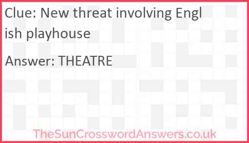 New threat involving English playhouse Answer