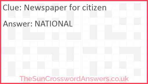Newspaper for citizen Answer