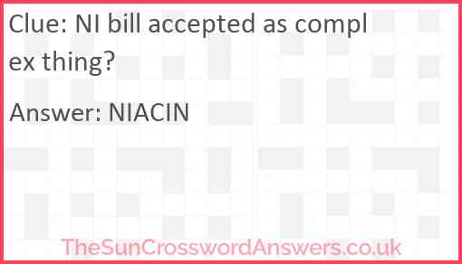 NI bill accepted as complex thing? Answer