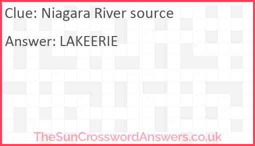 Niagara River source Answer