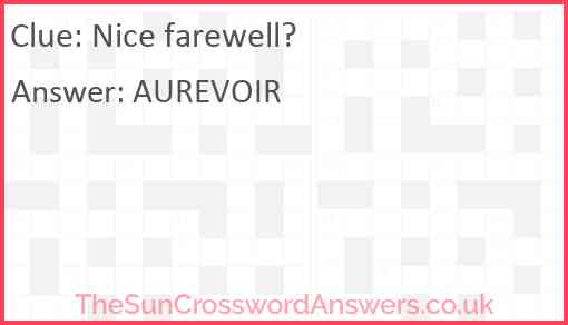 Nice farewell? Answer