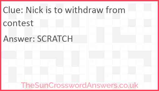 Nick is to withdraw from contest Answer