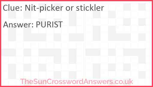 Nit-picker or stickler Answer