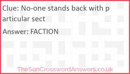 No-one stands back with particular sect Answer