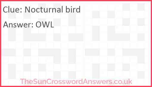 Nocturnal bird Answer