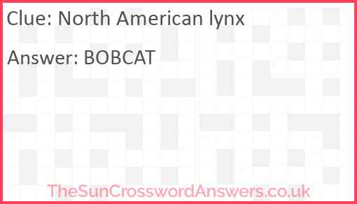 North American lynx Answer