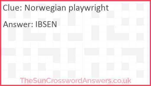 Norwegian playwright Answer