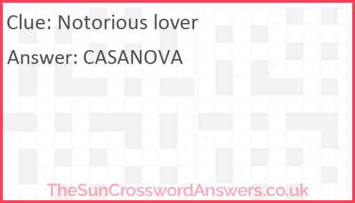 Notorious lover Answer