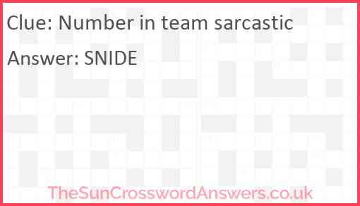 Number in team sarcastic Answer