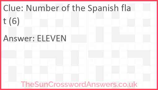 Number of the Spanish flat (6) Answer