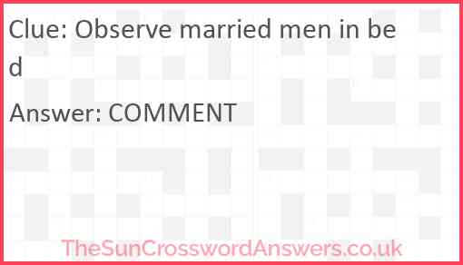 Observe married men in bed Answer