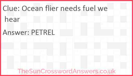 Ocean flier needs fuel we hear Answer