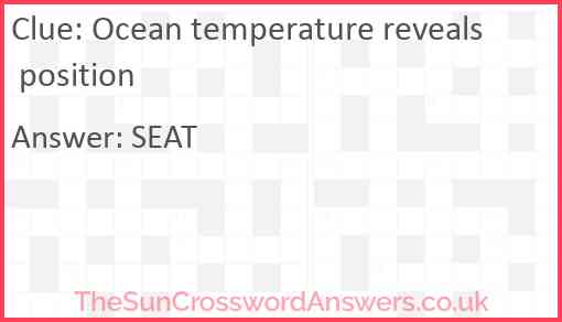 Ocean temperature reveals position Answer