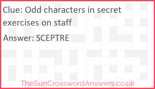 Odd characters in secret exercises on staff Answer