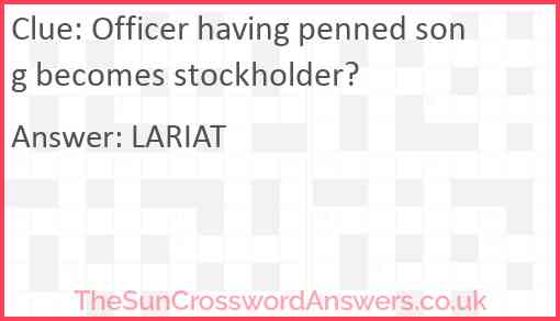 Officer having penned song becomes stockholder? Answer