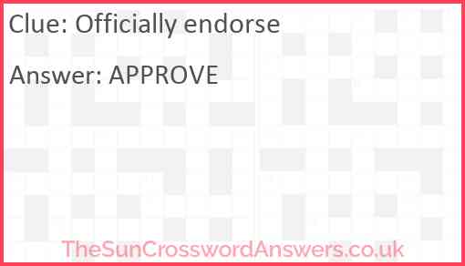 Officially endorse Answer