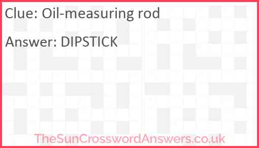 Oil-measuring rod Answer