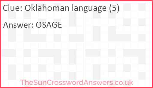 Oklahoman language (5) Answer