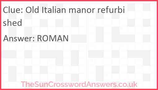 Old Italian manor refurbished Answer