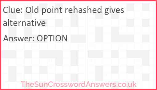 Old point rehashed gives alternative Answer