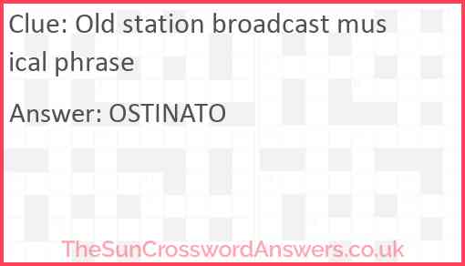 Old station broadcast musical phrase Answer