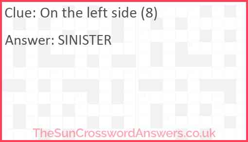 On the left side (8) Answer