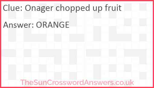 Onager chopped up fruit Answer