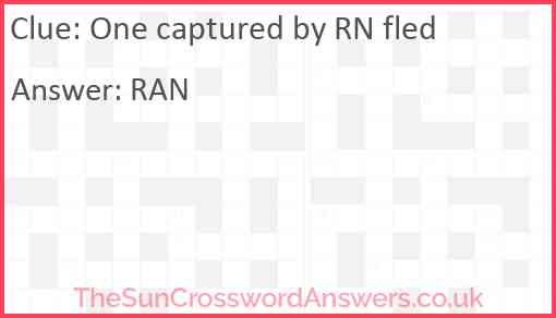 One captured by RN fled Answer