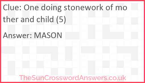 One doing stonework of mother and child (5) Answer
