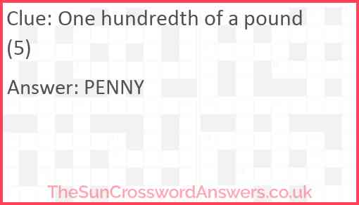 One hundredth of a pound (5) Answer
