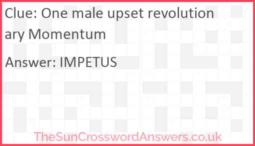 One male upset revolutionary Momentum Answer