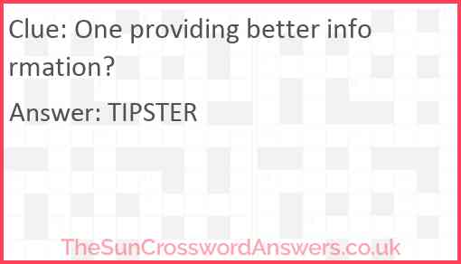 One providing better information? Answer