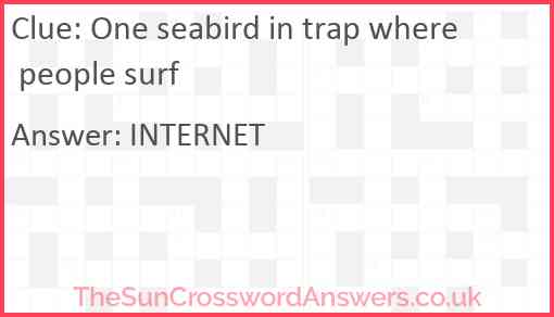 One seabird in trap where people surf Answer