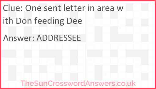 One sent letter in area with Don feeding Dee Answer